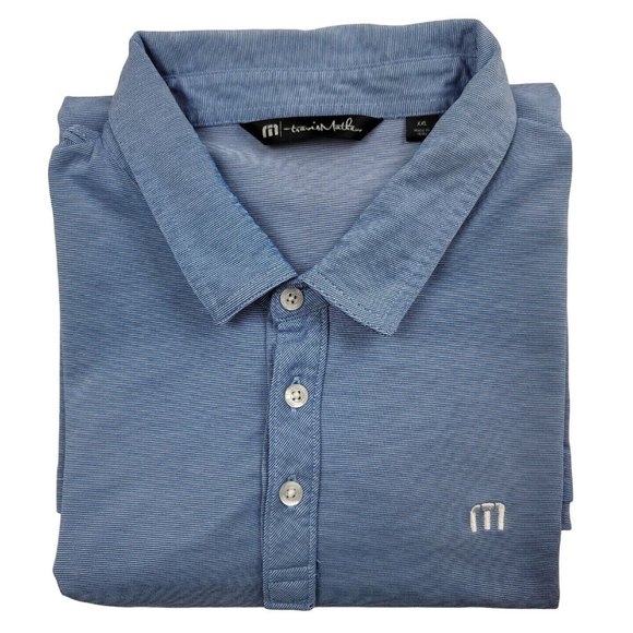 Travis Mathew Mens  2XL XXL Shirt Pima Cotton Micro Striped‎ Embroidered Polo - Picture 11 of 11